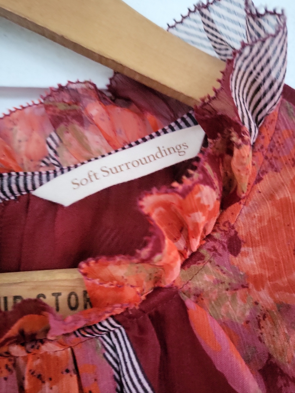 Soft Surroundings Woodland Manor Rose Floral Handkerchief Midi Dress Petite S - Picture 9 of 13